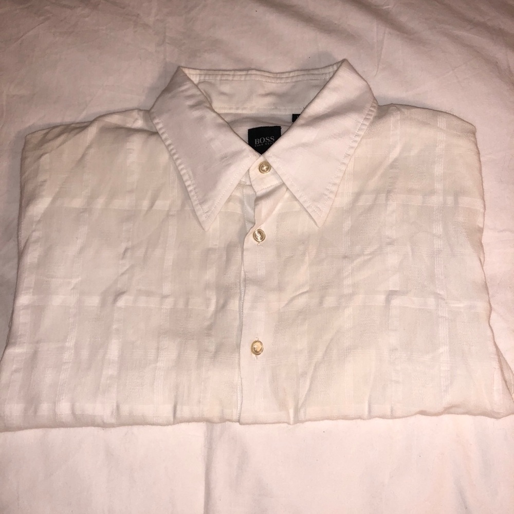 Hugo Boss White Lightweight Textured Shirt